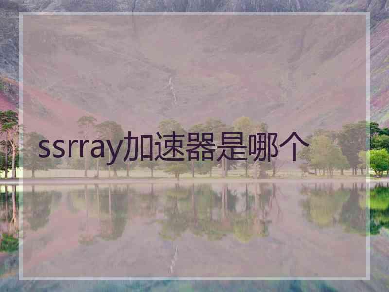 ssrray加速器是哪个