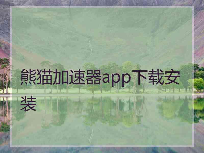 熊猫加速器app下载安装